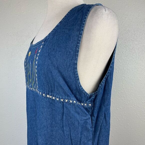 New Directions Denim Button Down Floral Shirt and Matching Maxi Dress Size M EUC - Picture 13 of 16